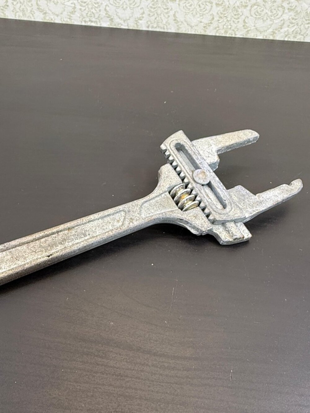 Vintage HUSKY A Adjustable Monkey Wrench, Antique 10 Inch Auto Pocket Spanner.